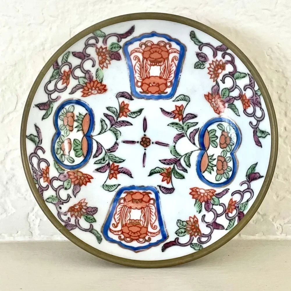 Japanese porcelain brass plate